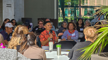 attendees participate in caregiving activities